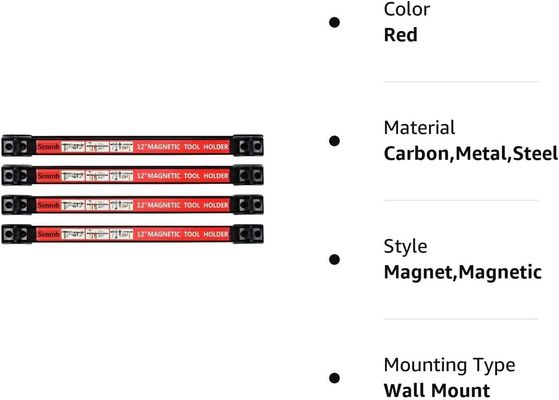 18 Inch Magnetic Tool Bar Set A3 Ferrite Magnet Material for Organized Garage Storage