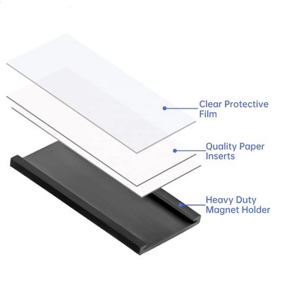 Functional Design Magnetic C Profile Channel Label Holders for Metal Racks and Shelves