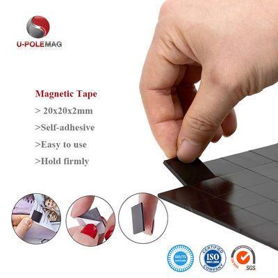 0.1mm Adhesive Thickness Isotropic Flexible Rubber Magnetic Squares with Adhesive