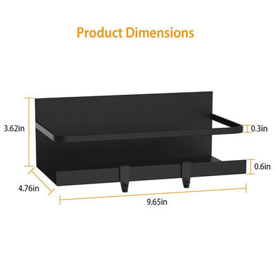 Magnetic Fridge Organizer With Black Seasoning Racks And Free Hooks