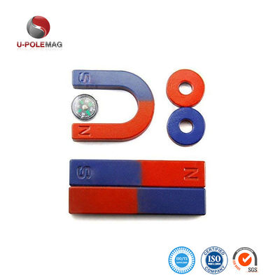 ISO14001 2004 Approved Red Blue U Shaped Horseshoe Magnet for Educational Activities