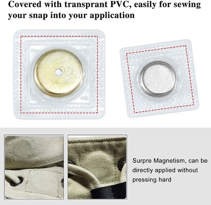 Industrial Magnet Hidden Sew PVC Invisible Magnetic Closure Buttons with Zinc Coating