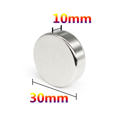 Powerful Rare Earth NdFeb Magnet Permanent N52 Axial Circular Neodymium Magnets D30x10mm