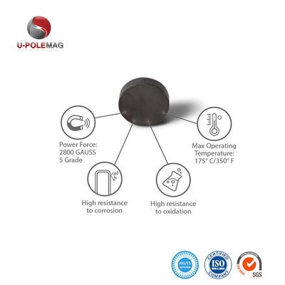 Industry Barium Ferrite Ceramic Disk Magnet with Temp Coefficient of Hcj %/°C 0.25-0.4