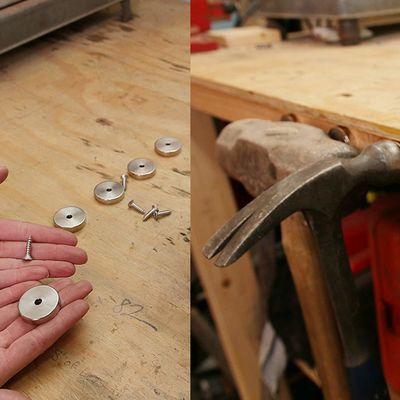 Golden Customized Neodymium Magnet with Countersunk Hole and Axial Magnetism Direction