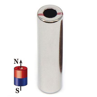 Cutting Service Customized Permanent Axially Diametrically Magnetized N52 Neodymium Magnet Hollow Cylinder
