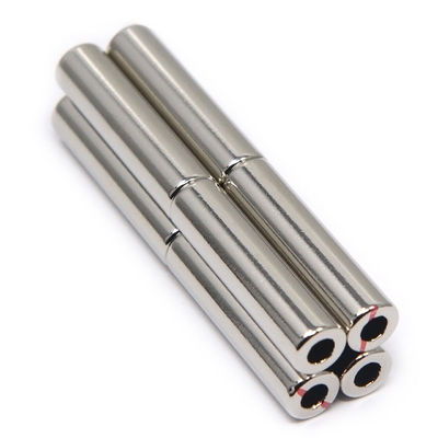 Cutting Service Customized Permanent Axially Diametrically Magnetized N52 Neodymium Magnet Hollow Cylinder