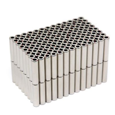 Cutting Service Customized Permanent Axially Diametrically Magnetized N52 Neodymium Magnet Hollow Cylinder