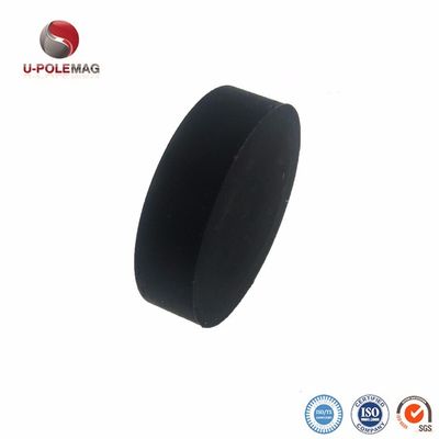 ISO9001 2000 System N42 Neodymium Black Rubber Disc Magnet for Magnetic Applications