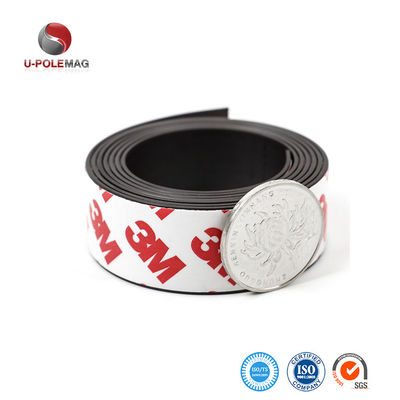 Customized Flexible Rubber Magnetic Strip with 3M Adhesive L1MxW20xT1mm Tolerance ±1%