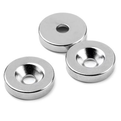 Industrial Round Rare Earth Neodymium Magnets with Countersunk Hole and ±1% Tolerance