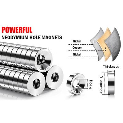 Industrial And Scientific N40 Neodymium Countersunk Ring Magnet with Hole Holding Magnet