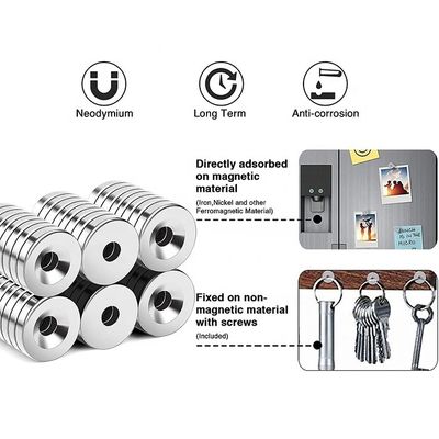 Industrial And Scientific N40 Neodymium Countersunk Ring Magnet with Hole Holding Magnet