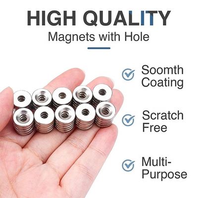 Industrial And Scientific N40 Neodymium Countersunk Ring Magnet with Hole Holding Magnet
