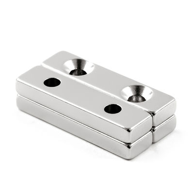 Super Strong Double Hole Neodymium Block Magnets for Engineering Temperature Resistance