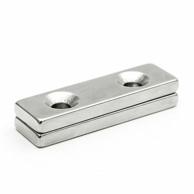 Super Strong Double Hole Neodymium Block Magnets for Engineering Temperature Resistance