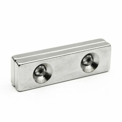 Super Strong Double Hole Neodymium Block Magnets for Engineering Temperature Resistance
