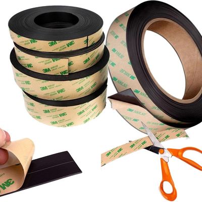 Flexible Neodymium Magnet Tape 30x1.5mm with Permanent Adhesive and Cutting Service