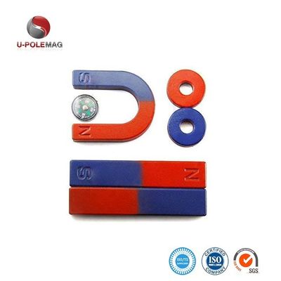 7.3g/cm3 Density Red Blue Painted Pole U Shaped Horseshoe Magnet for Teaching Materials