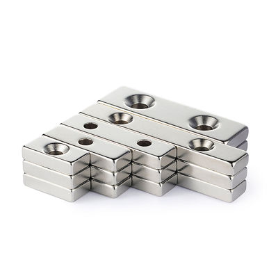 10000 Gauss N52SH Strong Block Magnet with 2 Countersunk Holes Neodymium NdFeB Material