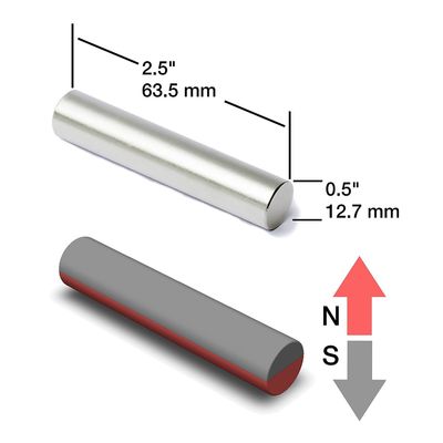 M8 Hole Cylindrical Neodymium Magnet Stainless Steel Rod for Composite Processing